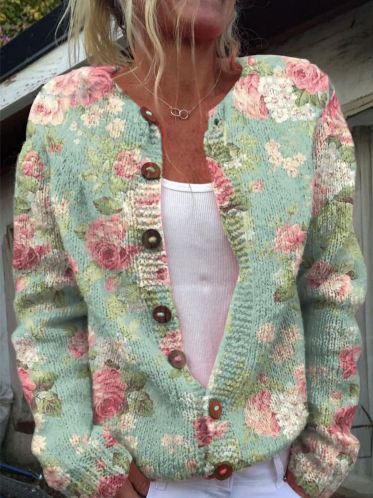 LILA | Cárdigan con Estampado Floral