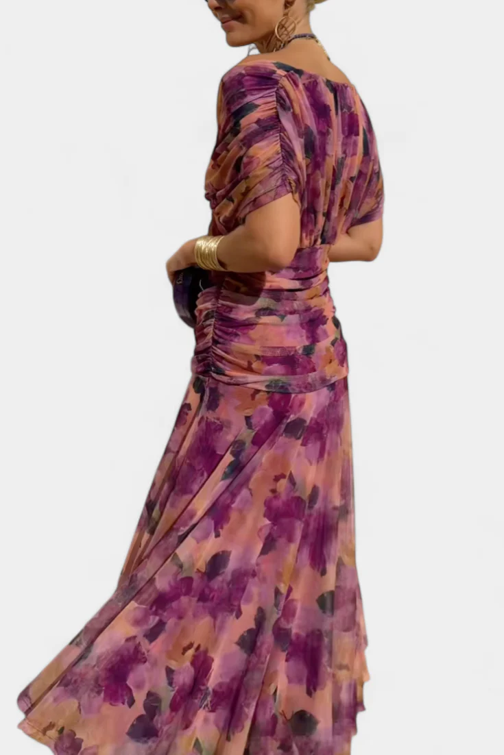 ALMA - VESTIDO LARGO CON CUELLO EN V