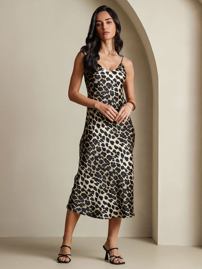 Camisón/vestido largo de seda con tirantes finos