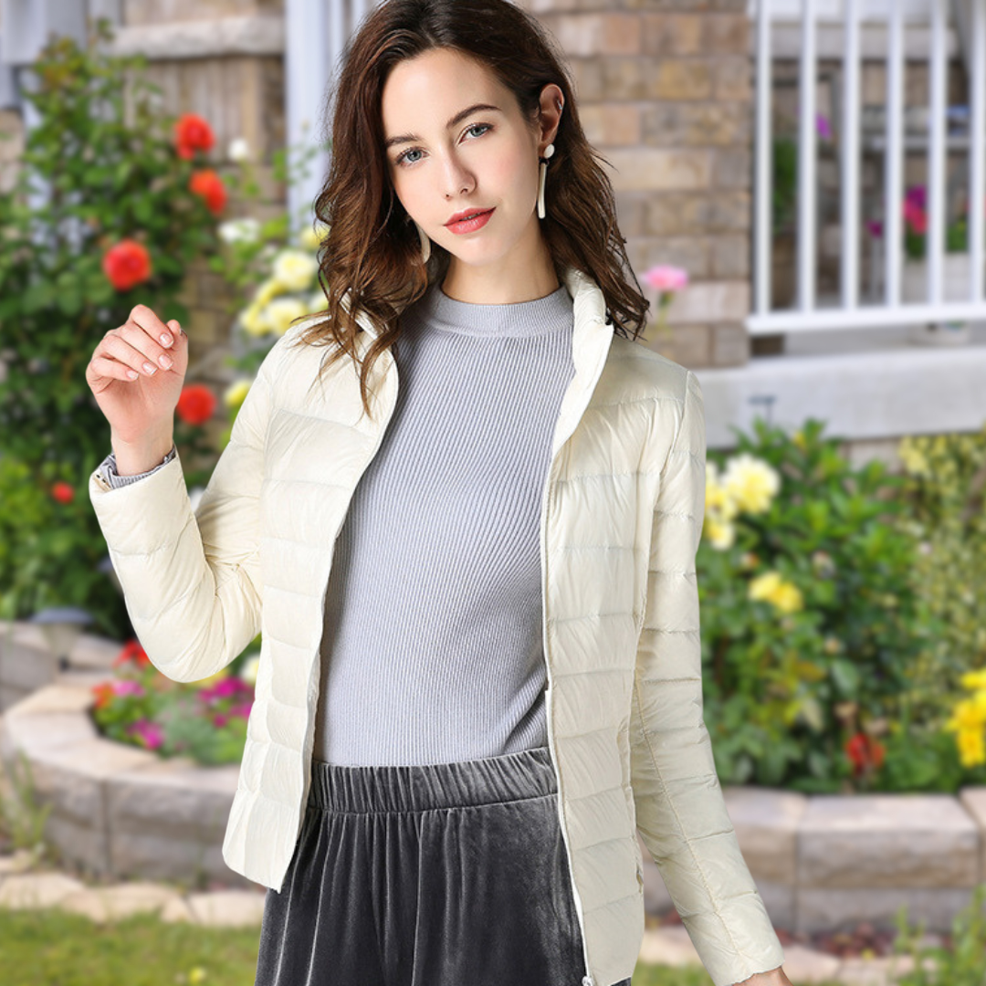 Isla – Chaqueta Acolchada Impermeable Blanca