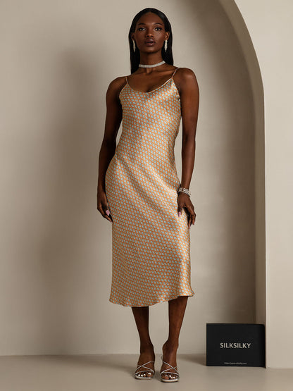Camisón/vestido largo de seda con tirantes finos