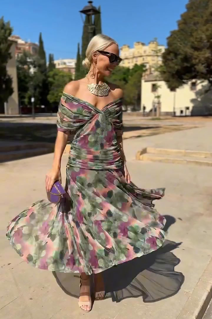 ALMA - VESTIDO LARGO CON CUELLO EN V