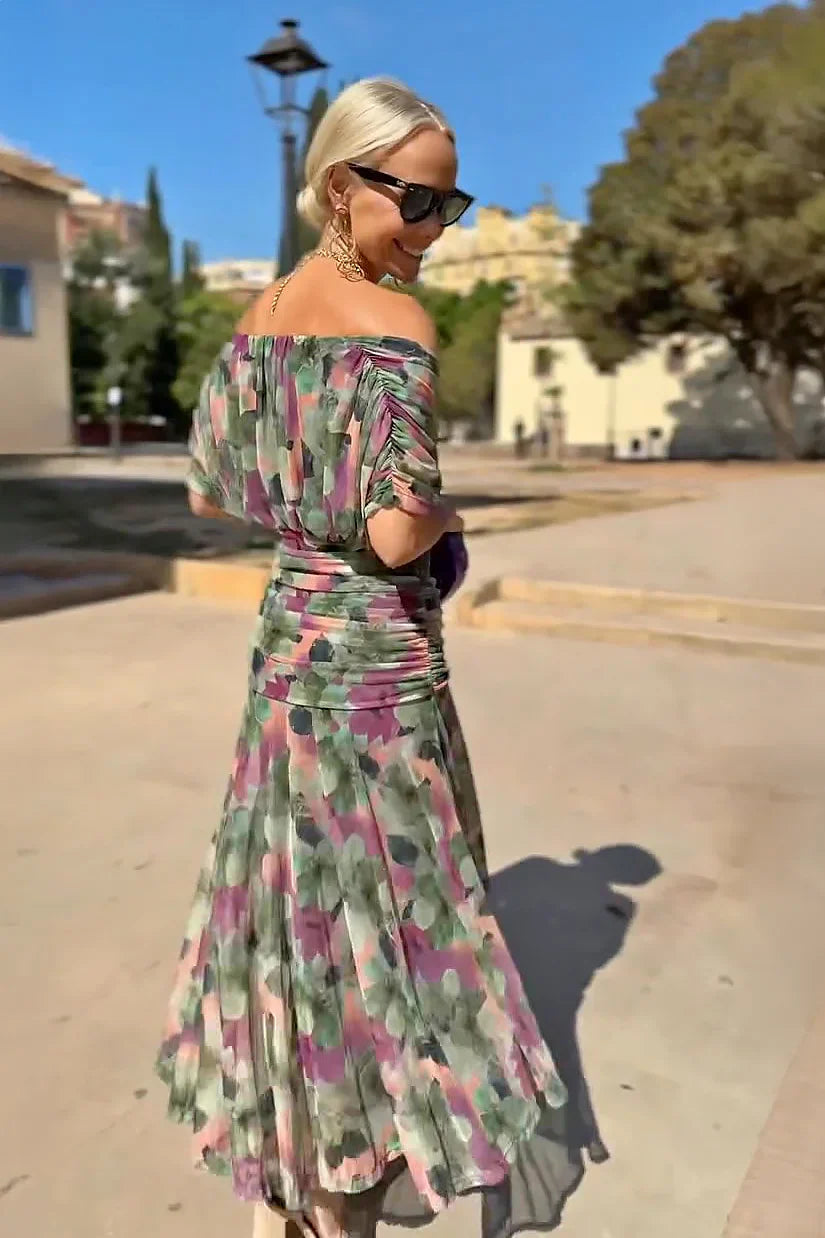 ALMA - VESTIDO LARGO CON CUELLO EN V