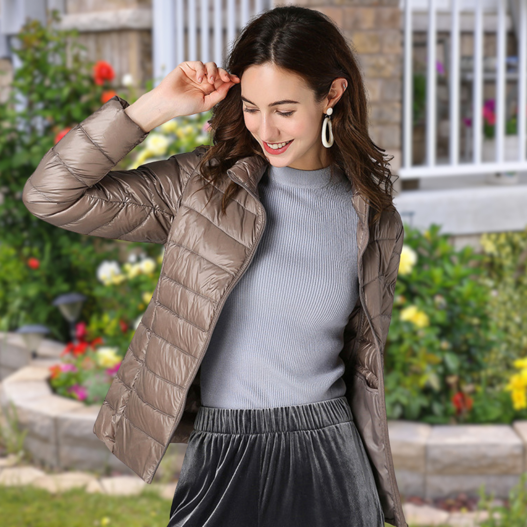 Isla – Chaqueta Acolchada Impermeable Blanca