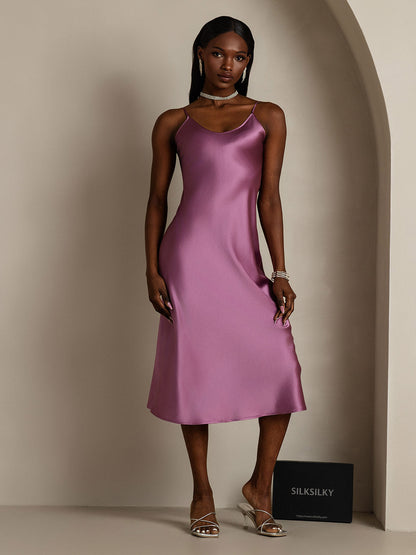 Camisón/vestido largo de seda con tirantes finos