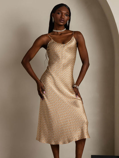 Camisón/vestido largo de seda con tirantes finos