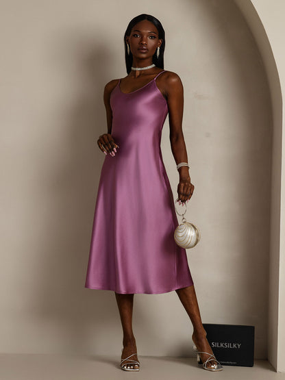 Camisón/vestido largo de seda con tirantes finos
