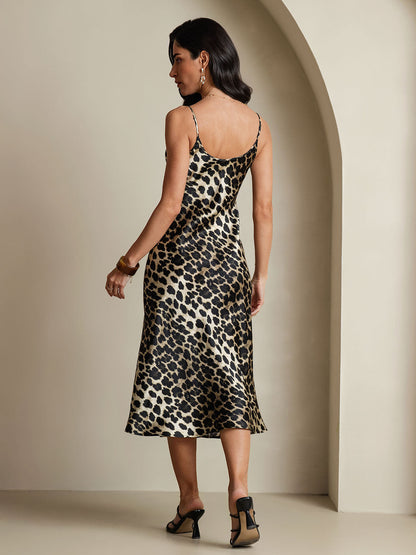 Camisón/vestido largo de seda con tirantes finos