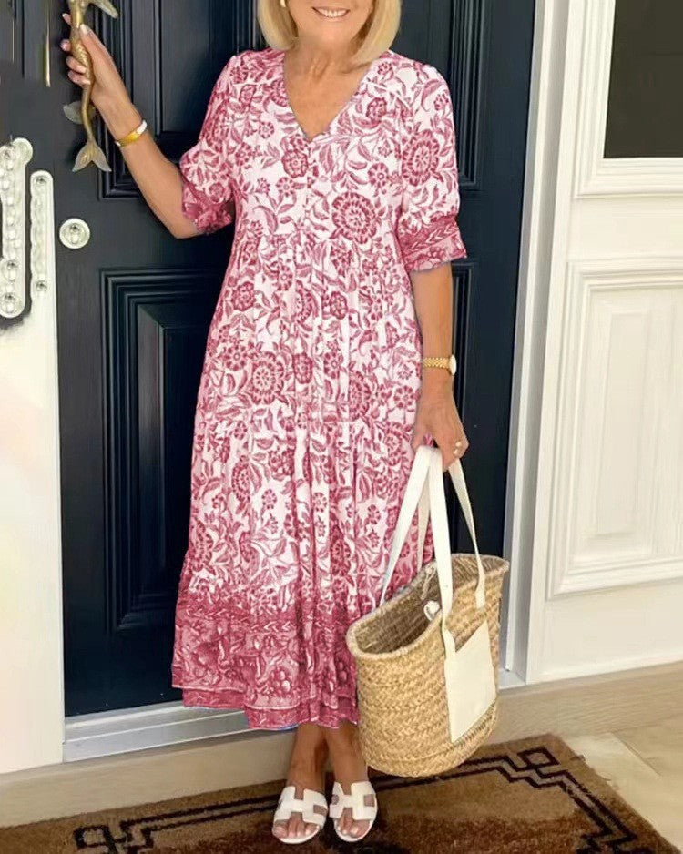 Viviana™ | Vestido floral con escote en V