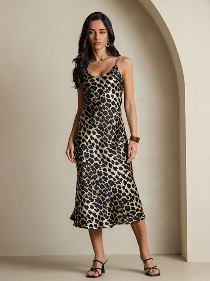 Camisón/vestido largo de seda con tirantes finos