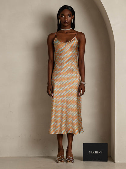 Camisón/vestido largo de seda con tirantes finos