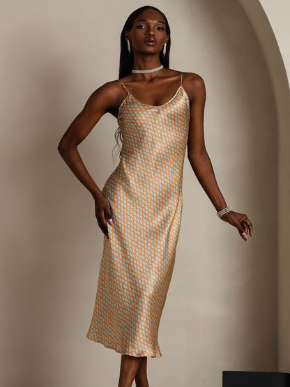 Camisón/vestido largo de seda con tirantes finos