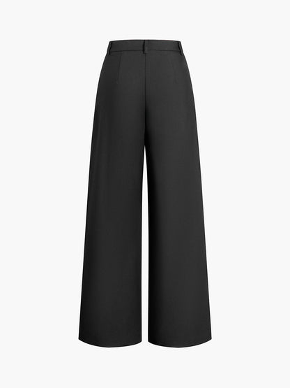 Pantalones anchos lisos sin cinturón