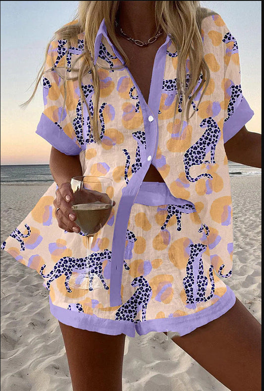 RITA | CONJUNTO CORTO DE LINO ESTAMPADO