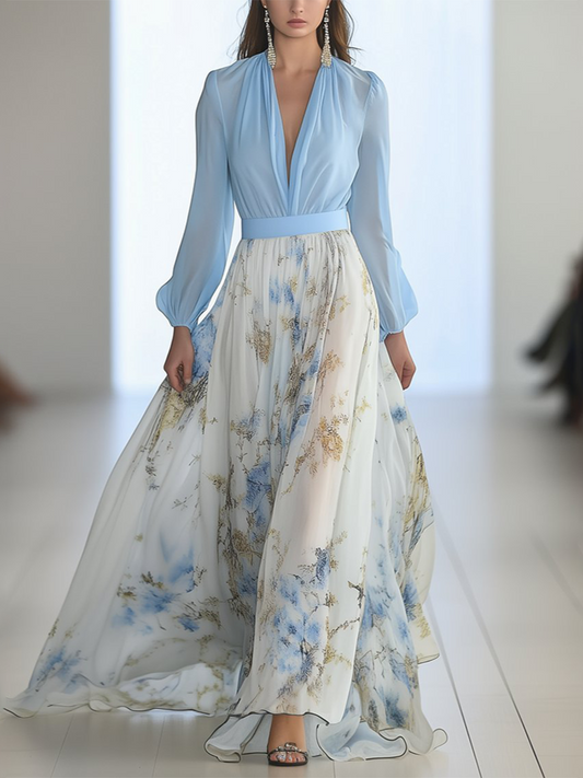 Harper™ | Abito lungo con stampa floreale abbagliante