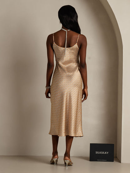 Camisón/vestido largo de seda con tirantes finos