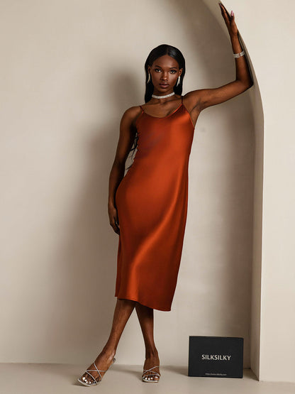 Camisón/vestido largo de seda con tirantes finos