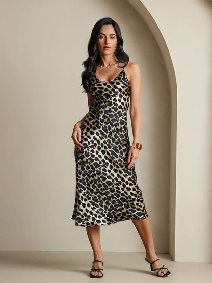 Camisón/vestido largo de seda con tirantes finos