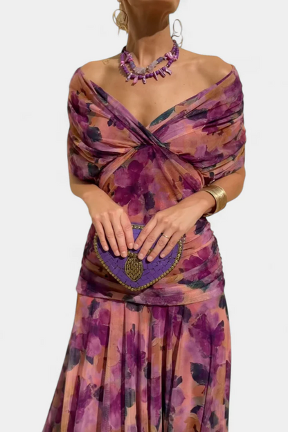 ALMA - VESTIDO LARGO CON CUELLO EN V