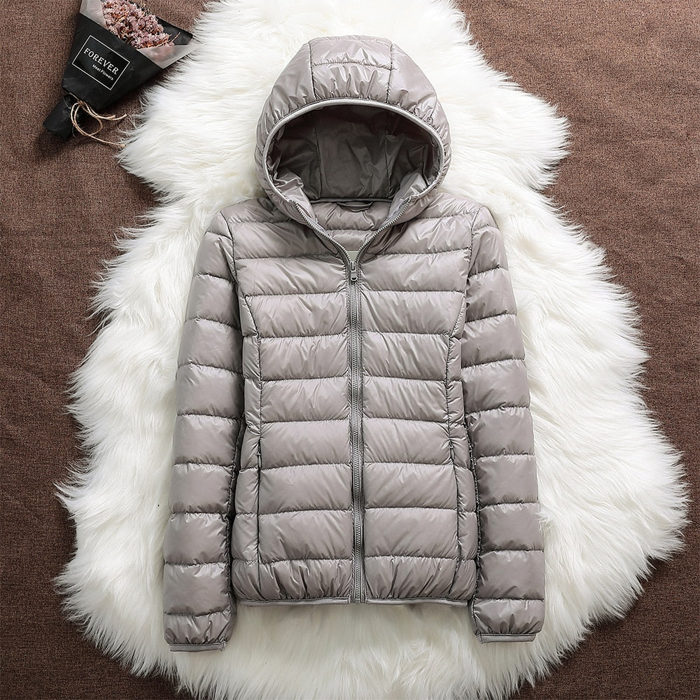 Manuela – Chaqueta Impermeable con Plumón de Pato Blanco